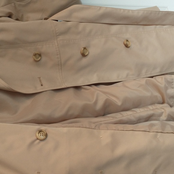 I Love SIA Trench Coat w/Tie Belt Tan Double Breasted 3/4 Sleeves Pockets XL - Picture 4 of 9